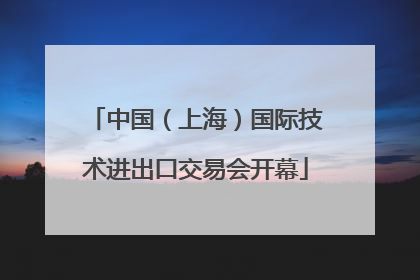 中国（上海）国际技术进出口交易会开幕