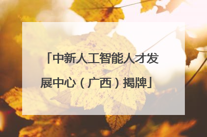 中新人工智能人才发展中心（广西）揭牌