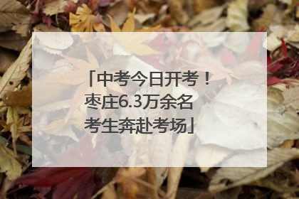 中考今日开考！枣庄6.3万余名考生奔赴考场