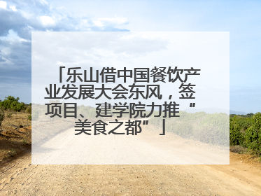 乐山借中国餐饮产业发展大会东风，签项目、建学院力推“美食之都”