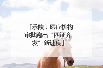 乐陵：医疗机构审批跑出“四证齐发”新速度