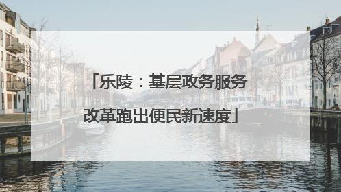 乐陵：基层政务服务改革跑出便民新速度