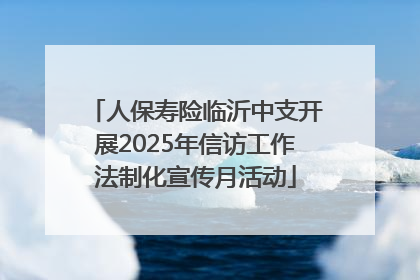 人保寿险临沂中支开展2025年信访工作法制化宣传月活动