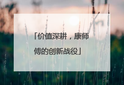 价值深耕，康师傅的创新战役