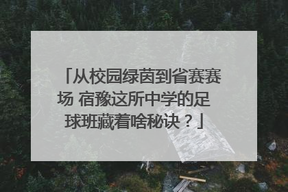 从校园绿茵到省赛赛场 宿豫这所中学的足球班藏着啥秘诀？