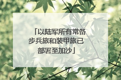 以陆军所有常备步兵旅和装甲旅已部署至加沙