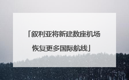 叙利亚将新建数座机场 恢复更多国际航线