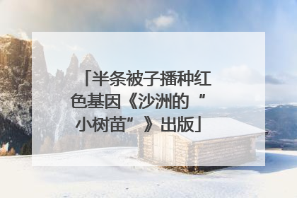 半条被子播种红色基因《沙洲的“小树苗”》出版