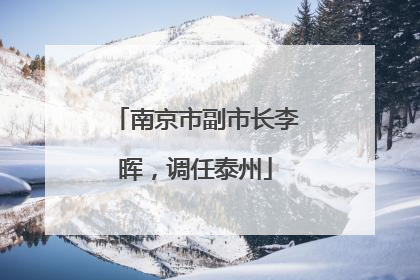 南京市副市长李晖，调任泰州