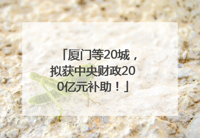 厦门等20城，拟获中央财政200亿元补助！