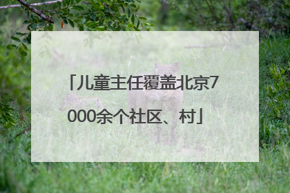 儿童主任覆盖北京7000余个社区、村
