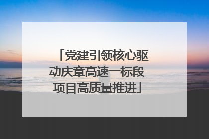 党建引领核心驱动庆章高速一标段项目高质量推进
