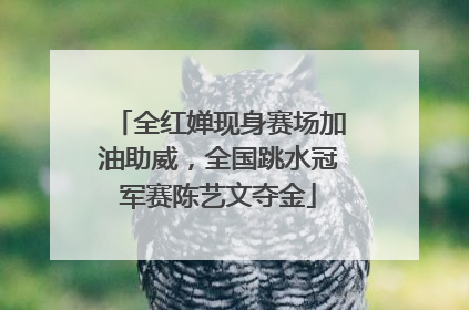 全红婵现身赛场加油助威，全国跳水冠军赛陈艺文夺金