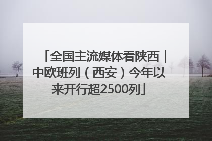 全国主流媒体看陕西｜中欧班列（西安）今年以来开行超2500列