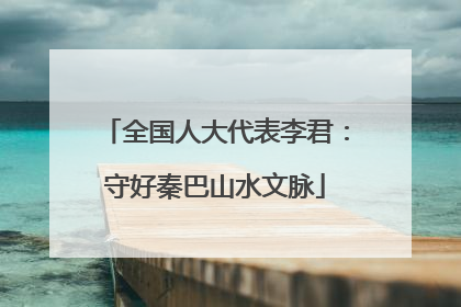 全国人大代表李君：守好秦巴山水文脉
