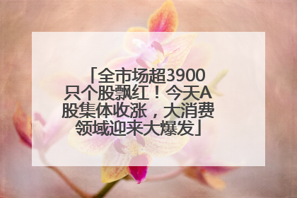 全市场超3900只个股飘红！今天A股集体收涨，大消费领域迎来大爆发
