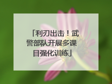 利刃出击！武警部队开展多课目强化训练