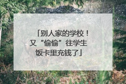 别人家的学校！又“偷偷”往学生饭卡里充钱了