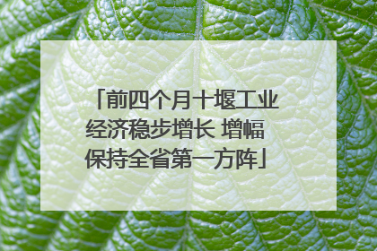 前四个月十堰工业经济稳步增长 增幅保持全省第一方阵