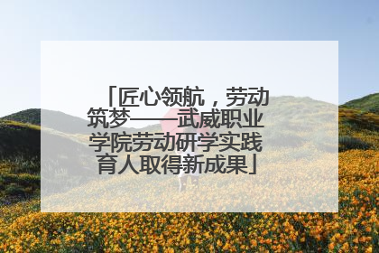 匠心领航，劳动筑梦——武威职业学院劳动研学实践育人取得新成果