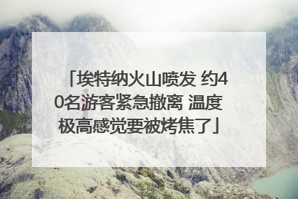 埃特纳火山喷发 约40名游客紧急撤离 温度极高感觉要被烤焦了