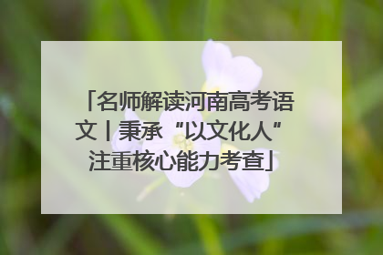 名师解读河南高考语文丨秉承“以文化人” 注重核心能力考查