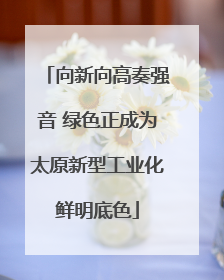 向新向高奏强音 绿色正成为太原新型工业化鲜明底色