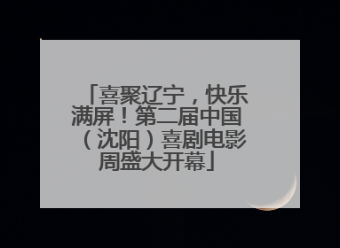 喜聚辽宁，快乐满屏！第二届中国（沈阳）喜剧电影周盛大开幕