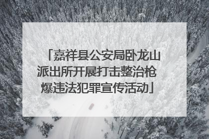 嘉祥县公安局卧龙山派出所开展打击整治枪爆违法犯罪宣传活动