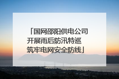 国网邵阳供电公司开展雨后防汛特巡 筑牢电网安全防线