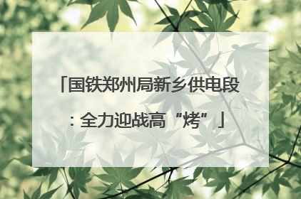国铁郑州局新乡供电段：全力迎战高“烤”