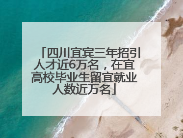 四川宜宾三年招引人才近6万名，在宜高校毕业生留宜就业人数近万名