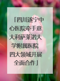 四川遂宁中心医院牵手意大利萨莱诺大学附属医院 四大领域开展全面合作