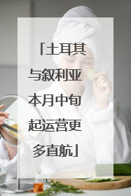 土耳其与叙利亚本月中旬起运营更多直航