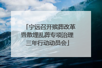 宁远召开殡葬改革暨散埋乱葬专项治理三年行动动员会
