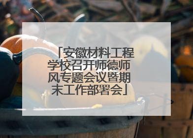 安徽材料工程学校召开师德师风专题会议暨期末工作部署会