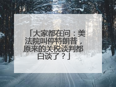 大家都在问：美法院叫停特朗普，原来的关税谈判都白谈了？