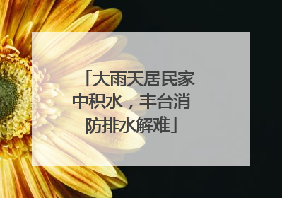 大雨天居民家中积水，丰台消防排水解难