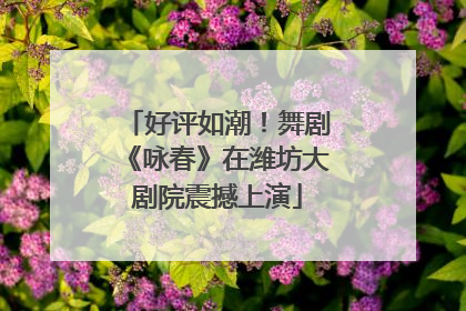 好评如潮！舞剧《咏春》在潍坊大剧院震撼上演