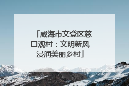 威海市文登区慈口观村：文明新风浸润美丽乡村