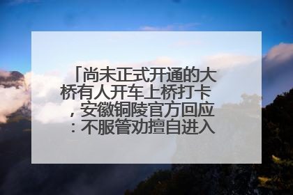 尚未正式开通的大桥有人开车上桥打卡，安徽铜陵官方回应：不服管劝擅自进入，已采取措施