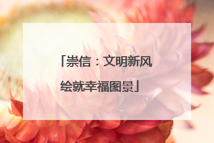 崇信：文明新风绘就幸福图景