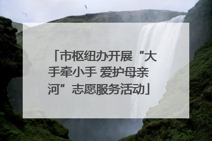 市枢纽办开展“大手牵小手 爱护母亲河”志愿服务活动