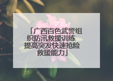 广西百色武警组织防汛救援训练 提高突发快速抢险救援能力