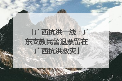 广西抗洪一线：广东支教民警退票留在广西抗洪救灾