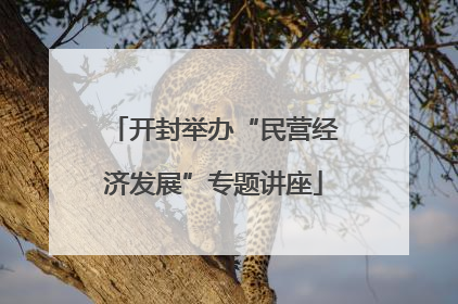 开封举办“民营经济发展”专题讲座