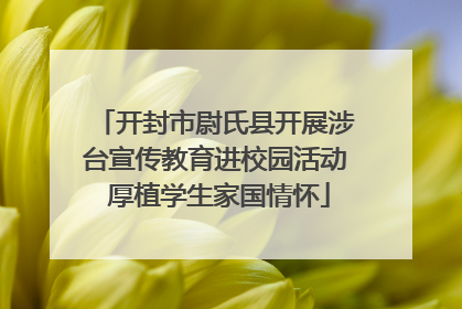 开封市尉氏县开展涉台宣传教育进校园活动 厚植学生家国情怀