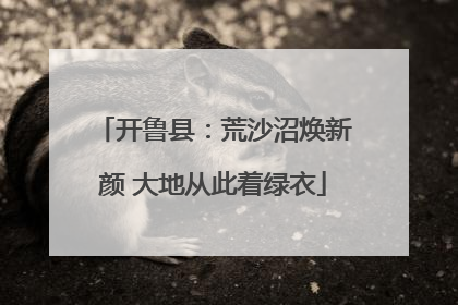 开鲁县：荒沙沼焕新颜 大地从此着绿衣