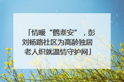 情暖“鹤耋安”，彭刘杨路社区为高龄独居老人织就温情守护网