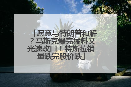 愿意与特朗普和解？马斯克爆完猛料又光速改口！特斯拉销量跌完股价跌